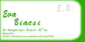 eva biacsi business card